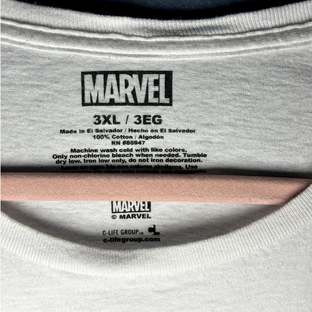 Marvel Mens XXXL Crew Neck White T-Shirt 54x34 Big and Tall - Picture 6 of 6